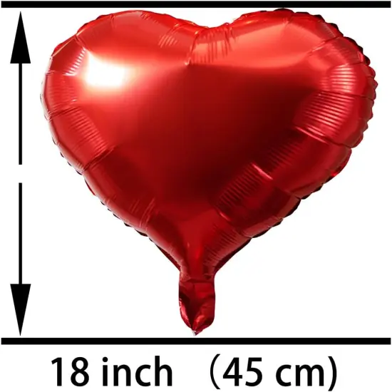 Red and White Heart Foil Mylar Balloons - Valentine's Day Party Wedding Engagement Anniversary Birthday Baby Bridal Shower Party Favors Balloons Decorations, 30pc {2}