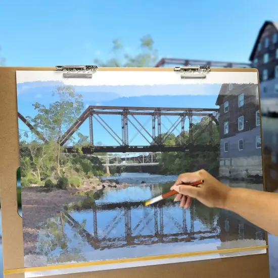 Officemate 23" x 26" Artist Sketch Board with Handle for Drafting Art - Portable Wooden Clipboard for Class, Studio or Field Use {5}