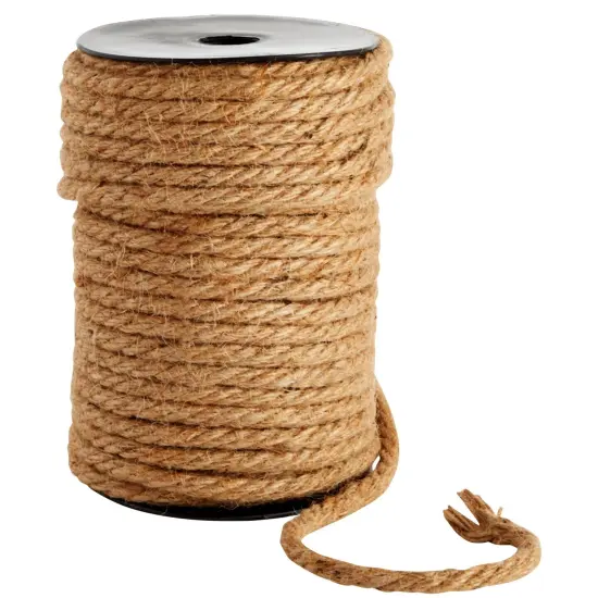 100 Feet Jute Rope for Crafts, 6mm Thick Braided Twine for Nautical Decor (Brown) {1}