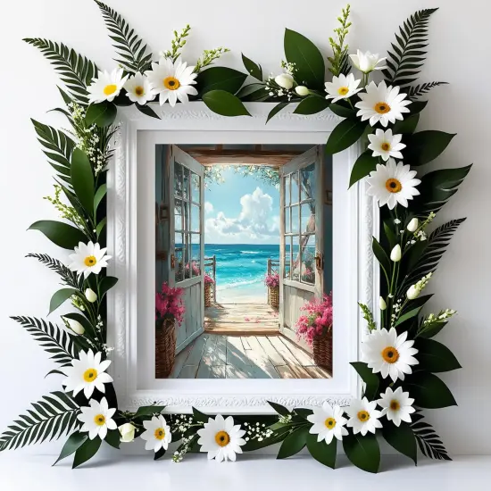 DIY Scenery Paint by Numbers Kit for Adults on Canvas,Landscape Beach Digital Oil Painting Kit for Adults Beginner,Easy Scenery Acrylic Paint by Number Kits for Holiday Gifts 16X20 Inch. {4}