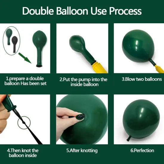 Emerald Green Gold Balloons Garland Double Stuffed Dark Green Metallic Gold Balloons Hunter Forest Green Gold Balloons Arch Kit for Birthday Baby Shower Wedding Christmas Jungle Party Decorations {3}