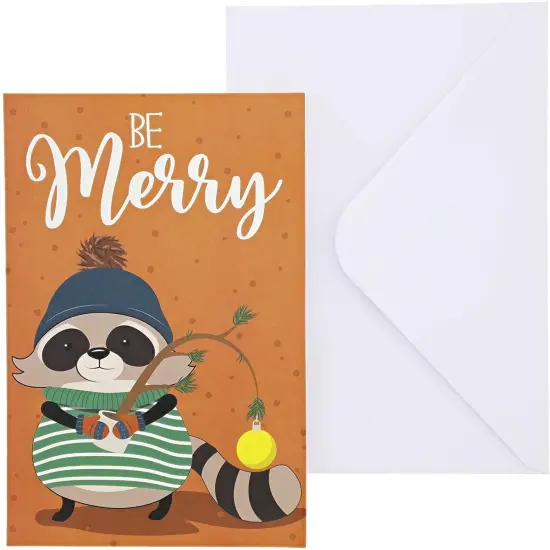 Pipilo Press 48 Pack Cute Woodland Animal Christmas Cards with Envelopes 4x6 inch, 6 Merry Xmas Themed Designs, Festive Xmas Note Cards to Write Personalized Holiday Greetings for Loved Ones Multicolor {3}