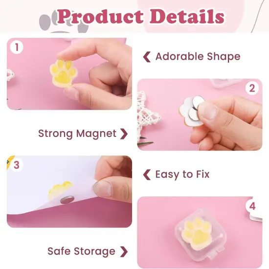 8 Pcs Diamond Art Painting Magnet Cover Minder, Paw Shape Diamond Picture Magnetic Holder Locator, Cross Stitch Diamond Picture Fixator with Case, Diamond Art Accessories Tools for Adults Craft {2}