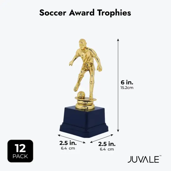 12 Pack Small Gold Soccer Trophies for Team Award Ceremonies, Championship Games, Sports Competitions (2.5 x 6 In) {5}