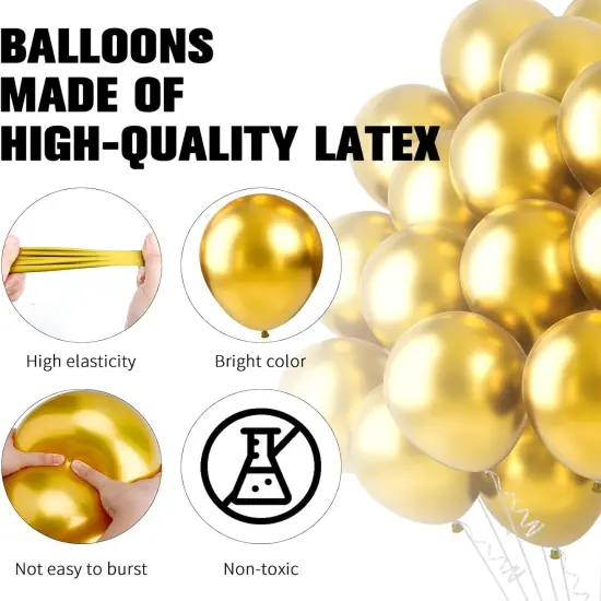 Gold Balloons 60PCS Metallic Balloon Latex Balloons {4}