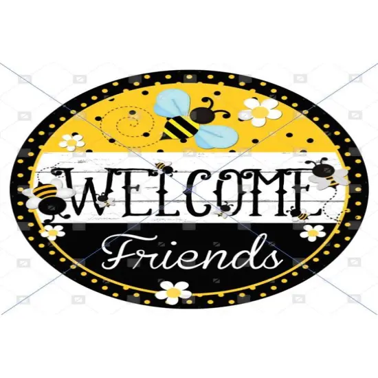 Welcome Friends Bumblebee Sign {2}