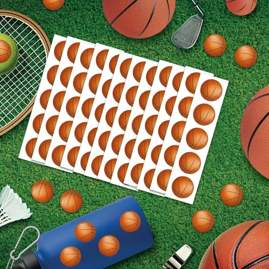 120 Pcs Basketball Stickers Vinyl, Basketball Stickers for Water Bottle Kids Girls Boys, Sports Ball Decals Waterproof for Basketball Sports {4}