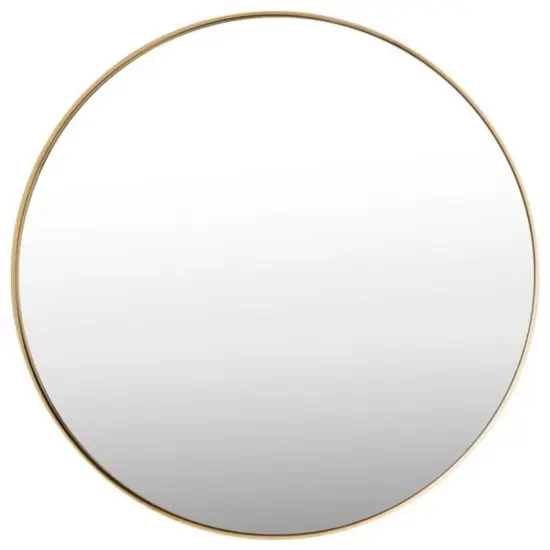 27.5" Modern Metal Wall-Mounted Rounded Mirror Perfect for Any Room Golden {6}