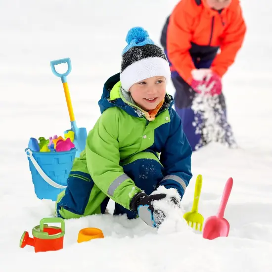 Summer Beach Sand Toy Set for Kids, 15PCS Sand Toys with Beach Bucket, Watering Can, Big Shovel, Rake, Sea Animal Molds Sand Castle Building Kit for Boys, Girls, Toddlers {3}