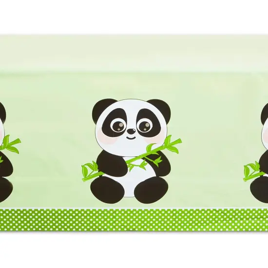 Green Tablecloth for Panda Birthday Party Decorations (54 x 108 in, 3 Pack) {3}
