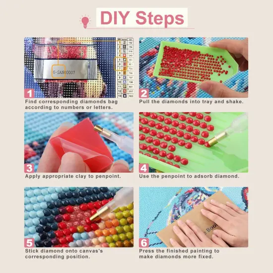 DIY Diamond Painting Kits for Adults, Cat Round Full Drill Diamond Dots Paintings 5D Diamonds Gem Art and Crafts {4}