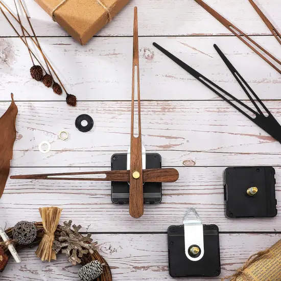 2 Pcs High Torque Long Shaft Clock Movement Mechanism with Wooden Clock Hands for DIY Repair Parts Replacement(Fit for 16'' Clock, 30 mm Shaft) {5}