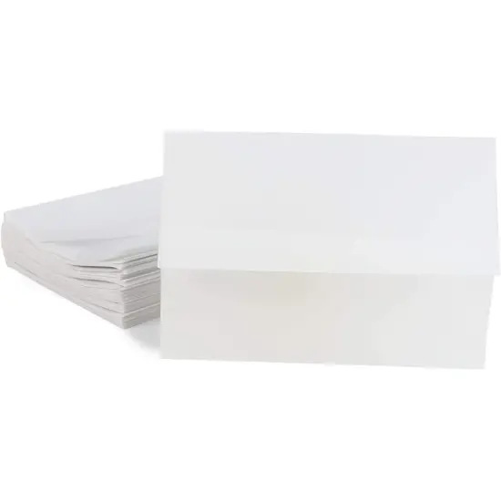 100 Pack Vellum Jackets for 5x7 Invitations, Pre-Folded Bulk Transparent Paper Envelope Liners for Wedding Cards and Scrapbooking {6}