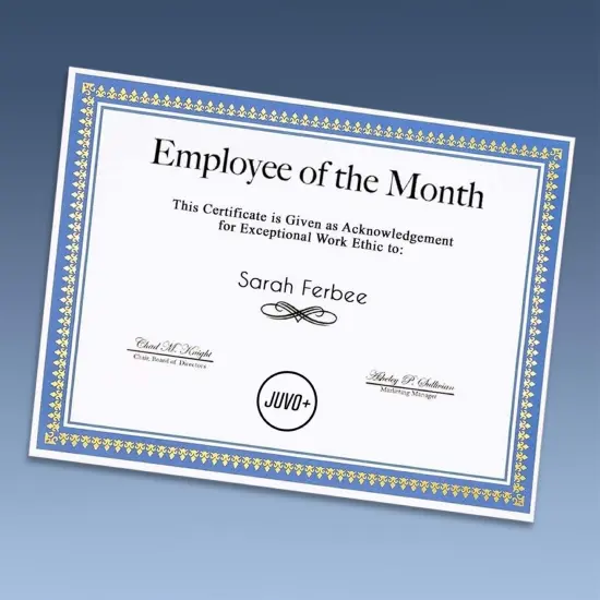 50 Pack Award Certificate Paper with Blue Border 8.5 x 11 for Printing Graduation, Diploma and Achievement (White) {3}