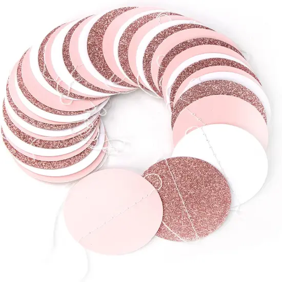 Rose-Gold Pink White Party Decorations Paper-Garland - 52Ft Birthday Baby Bridal Shower Decoration Streamers Banner,Mothers Day Bachelorette Engagement Wedding Party Supplies Bunting {3}