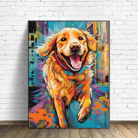 Dog Paint by Numbers for Adults with Framed Canvas-with Wooden Easel, Paint by Number on Canvas, DIY Acrylic Oil Painting Kits with Brushes Nice Gift Box for Home Wall {3}