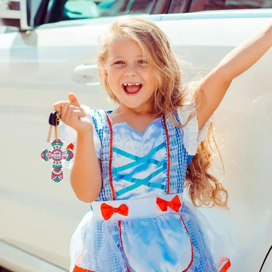 Cross Diamond Painting Keychains - 12PCS 5D Diamond Art Christian DIY Diamond Key Chain Diamond Kits Key Chain Kit DIY Key Ring Inspristional Gift Pendant for Beginner Adults Crafts Ornament {2}