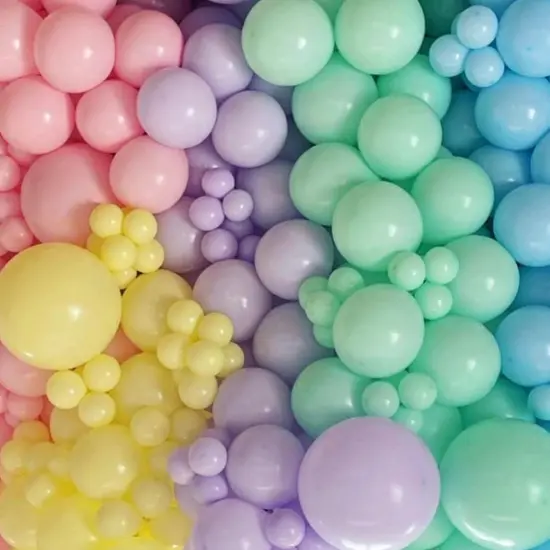 Pastel Balloons Latex Party Balloons, 100 Pack 12 inch Round Helium Multicolor Macaron Balloons {2}