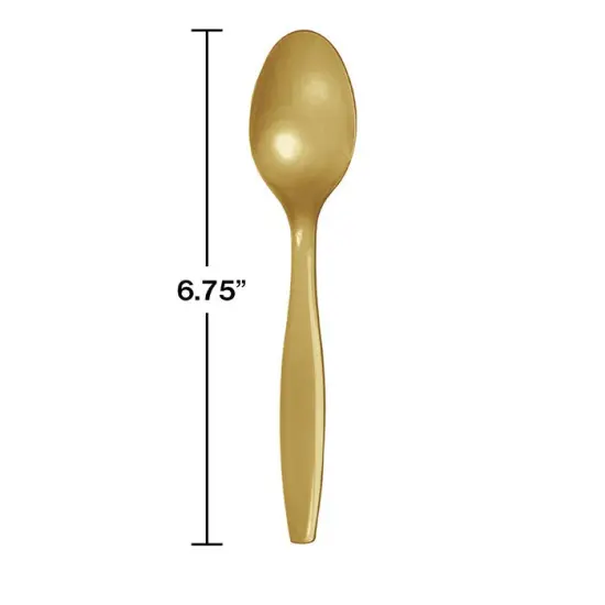 288 pc Bulk Glittering Gold Plastic Spoons {2}