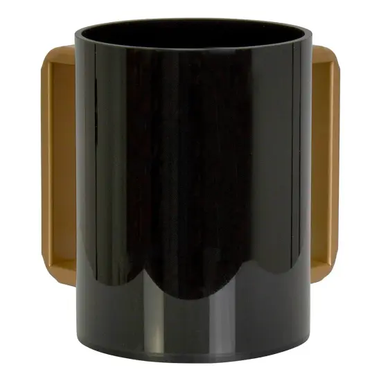 Lucite Wash Cup Black with Gold Handles {3}