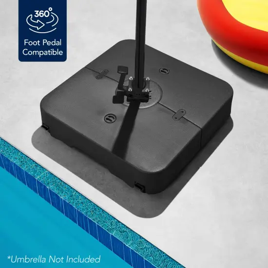 Best Choice Products Heavy-Duty Outdoor Cantilever Base Stand w/ Wheels, Locks, Fillable 330lb Capacity Black {6}