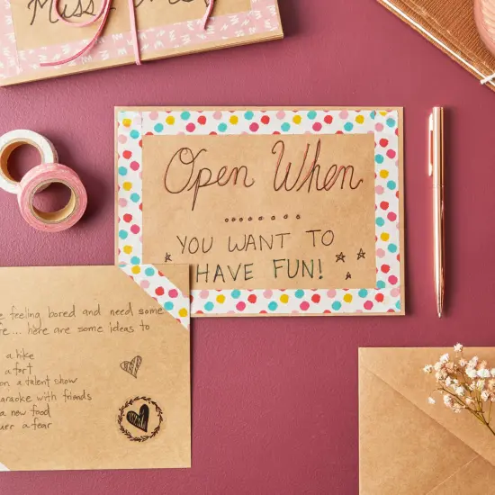 50 Pack Blank Cards and Envelopes 5x7, Kraft Paper A7 Notecards for DIY Open When Letters, Wedding Invitations, Birthday Cards Brown {5}