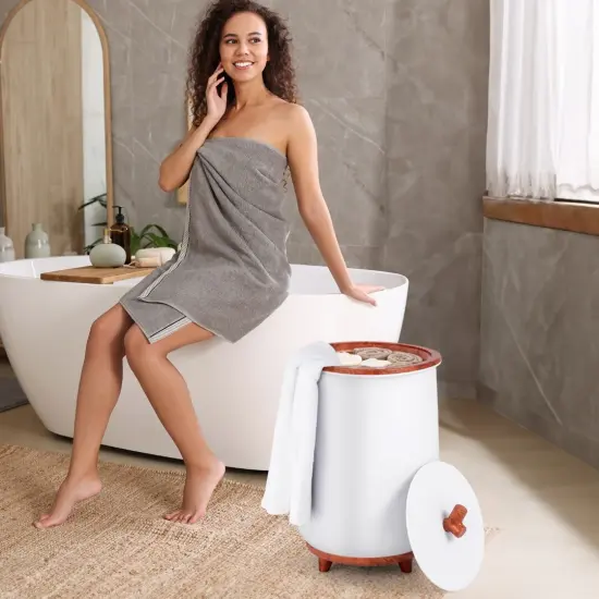 23 Liter Bucket-Style Towel Warmer with Power Button and Tree Branch-Shaped Handle Coffee {1}