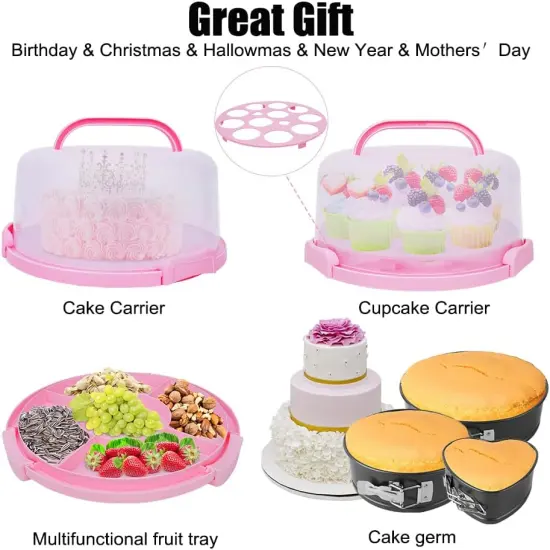 Cake Decorating Kit,635 Pcs Decorating Supplies With 3 Springform Pan Sets Icing Nozzles Rotating Turntable Cake Topper Piping Bags Carrier Holder,Cake Baking Set Tools {2}