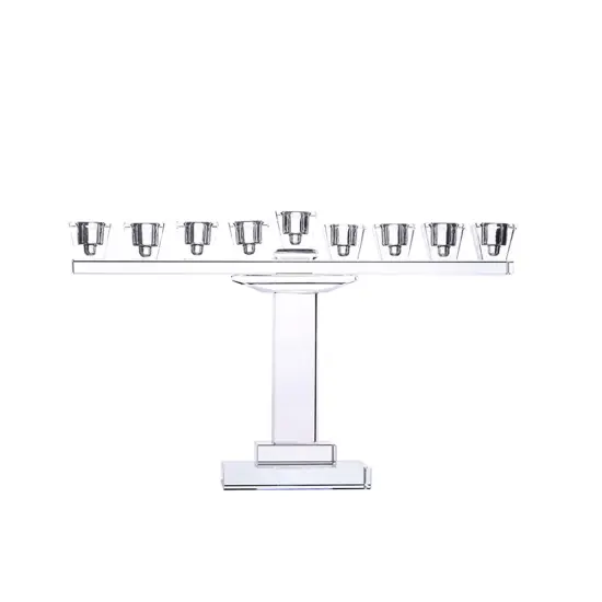 Crystal Menorah On Stand By Kinor Decor {1}
