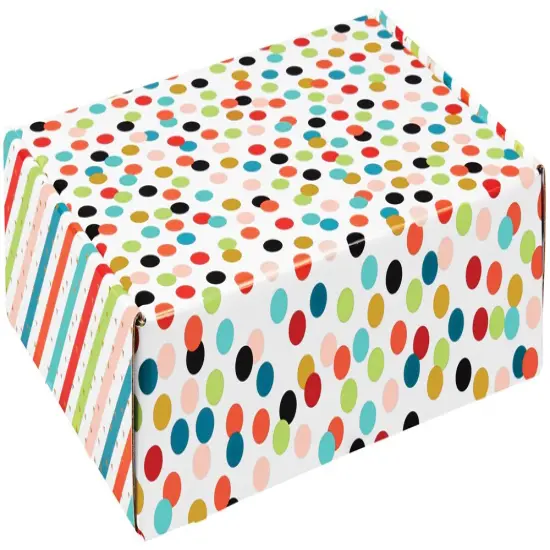 Pack/6: Dots & Stripes Decorative Mailer - 12 x 9 x 3" {1}