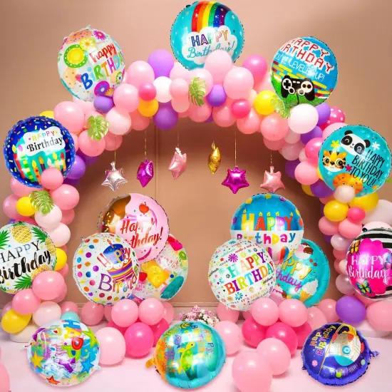 150 Pcs Happy Birthday Mylar Balloons, 18" Birthday Foil Helium Balloons Bulk for Party Decorations {3}