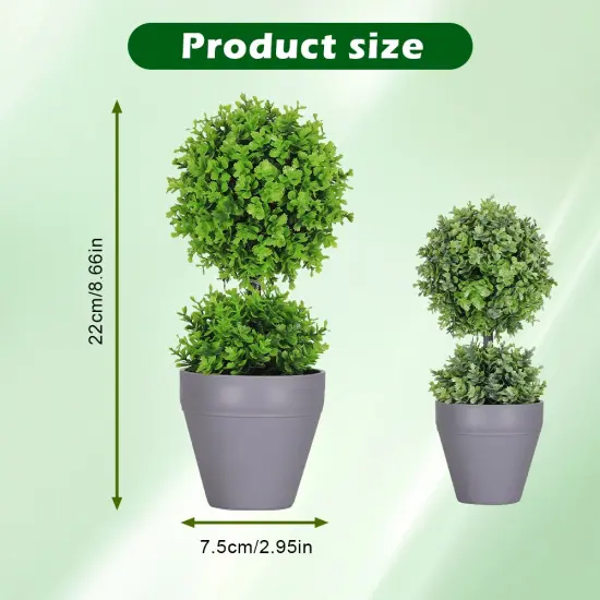 2pcs Artificial Plant with Decorative Planter - Lifelike Indoor/Outdoor Greenery, Year-Round Home D&eacute;cor Accent, No Maintenance Required {3}