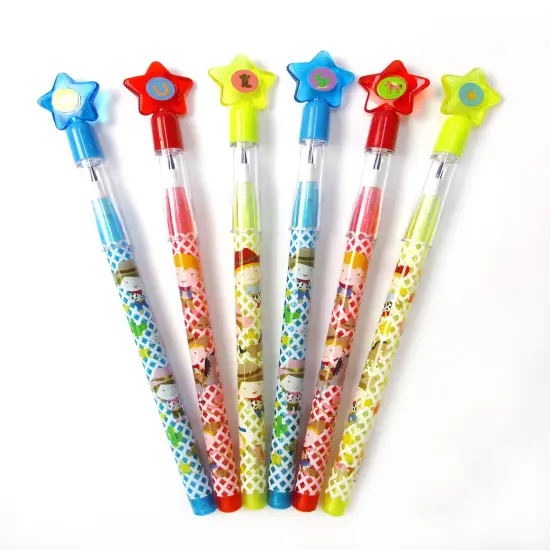 Western Cowboys & Cowgirls Stackable Multi Point Pencils - Set of 6 {2}