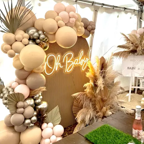 Boho Ballon Arch Kit, 160Pcs Pastel Orange Nude Brown Metallic Champagne Gold Balloons Garland for Birthday Bridal Baby Shower Wedding Party Decorations {4}