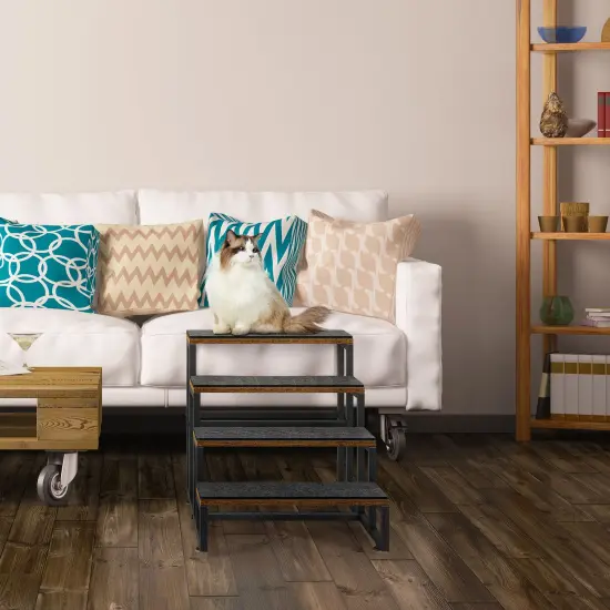 5-Step Non-Slip Dog Stairs for Bed & Sofa &ndash; Heavy-Duty Pet Steps with Felt Pads, Joint-Friendly Design for Small, Senior, or Injured Pets {5}