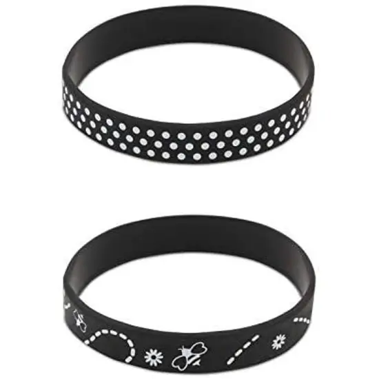 36 Pcs Bee Baby Shower Wristbands Wrist Bands Silicone Rubber Bracelets Party Favors, Black, Yellow {6}