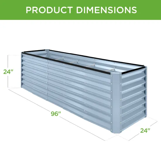 Best Choice Products 8x2x2ft Raised Metal Outdoor Garden Bed, Planter Box for Flowers, Vegetables, Herbs Mist Blue {2}