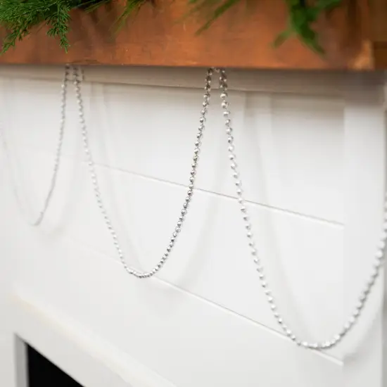 Northlight Lame Beaded Christmas Garland - 15' x .25" - Celestial Silver - Unlit {4}