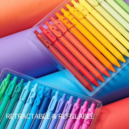 26 Pieces Gel Pens, Black Ink, 0.5 mm Fine Point Quick Dry Smooth Writing, Aesthetic Office Supplies (26 Pieces Set) {1}