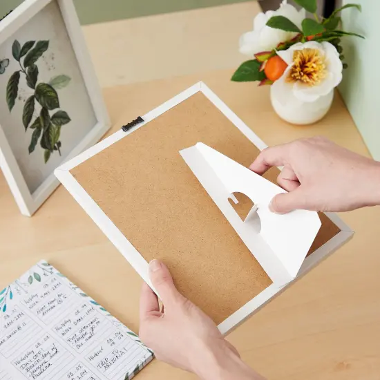 50-Pack Self-Stick 7 in Cardboard Easel Backs, Picture Frame and Art Easel Stand Bulk Pack for Photographs, Artwork, Posters, Signs, and Craft Projects (White) {2}