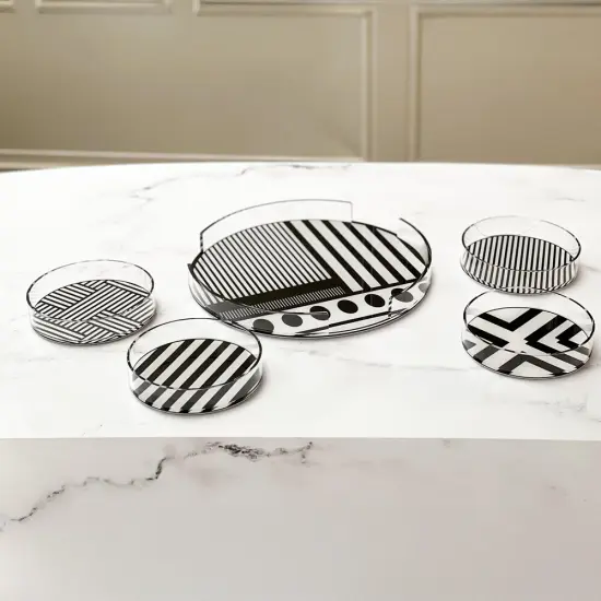 Lucite Black & White Cake Tray {2}