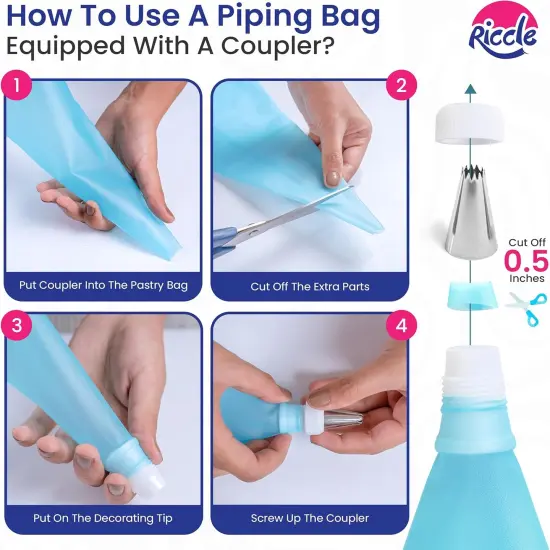 88 pcs Cake Decorating Kit with Cake Turntable - Includes 50 Disposable + 2 Reusable Piping Bags and Tips Set, 24 Icing Piping Tips, 2 Spatulas, 3 Icing Comb Scraper, Baking Supplies {5}