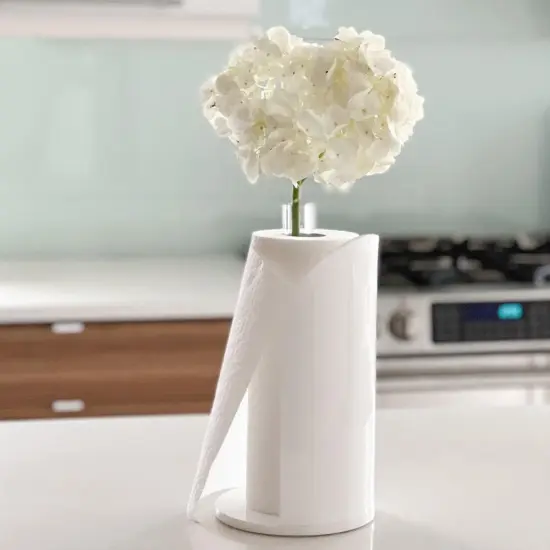 Lucite Paper Towel Display Stand with Vase By Kinor Decor {2}