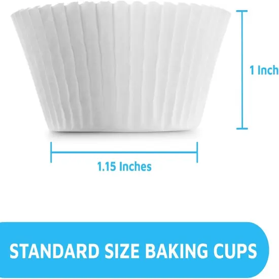 Mini White Cupcake Liners | 500 Paper Baking Cups | Greaseproof No Smell Cupcake Wrappers | Muffin Liners for Desserts & Candies Cupcake Liner for Holidays, Birthdays & Protein Balls {4}