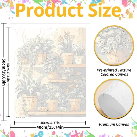 Plant Paint by Numbers for Adult, Paint by Numbers Kit for Adults Beginners, DIY Acrylic Painting on Canvas for Home Wall Art Decor(16x20Inch {2}