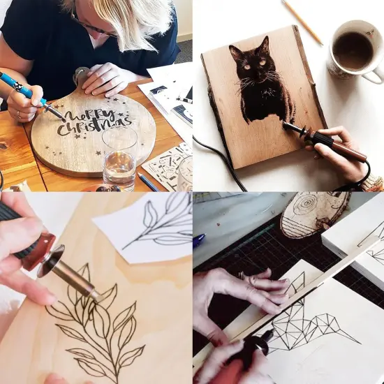 112Pcs Wood Burning Tips - Pyrography Wood Burning Kit Includes Wood Burning Tips Only Wood Burning Letters Wood Burning Stencils and Patterns for Embossing Carving DIY Adults Crafts Beginners {5}