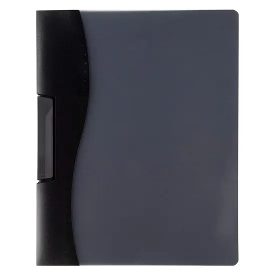 10 Pack Clear Report Covers with Sliding Bar and Swing Clip for Letter Size Documents, Presentation, Resume (Black, 9 x 11 Inches) {4}