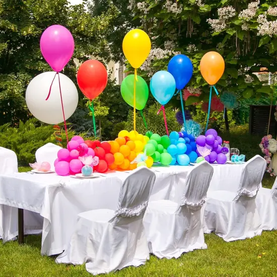 100pcs Balloons 12 Inch Rainbow Latex Balloons with 12 Assorted Colors {4}
