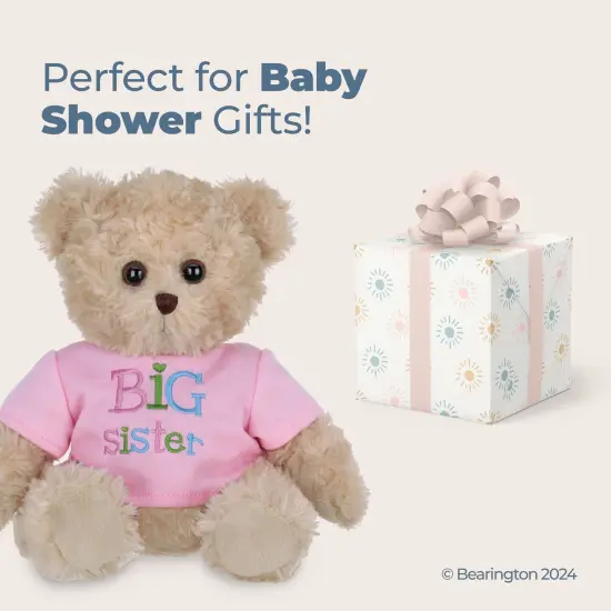 Bearington Big Sister Teddy Bear, 12 Inch Big Sister Stuffed Animal, For Ages 3-14 Pink {5}