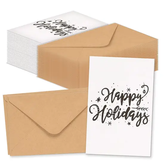 Best Paper Greetings 48 Pack Merry Christmas Greeting Cards, 4x6 Inches Xmas Note Card Box Set, Holiday Cards with Envelopes Blank Inside for Holiday Greetings, 6 Gold Foil Snowflake Designs White {1}